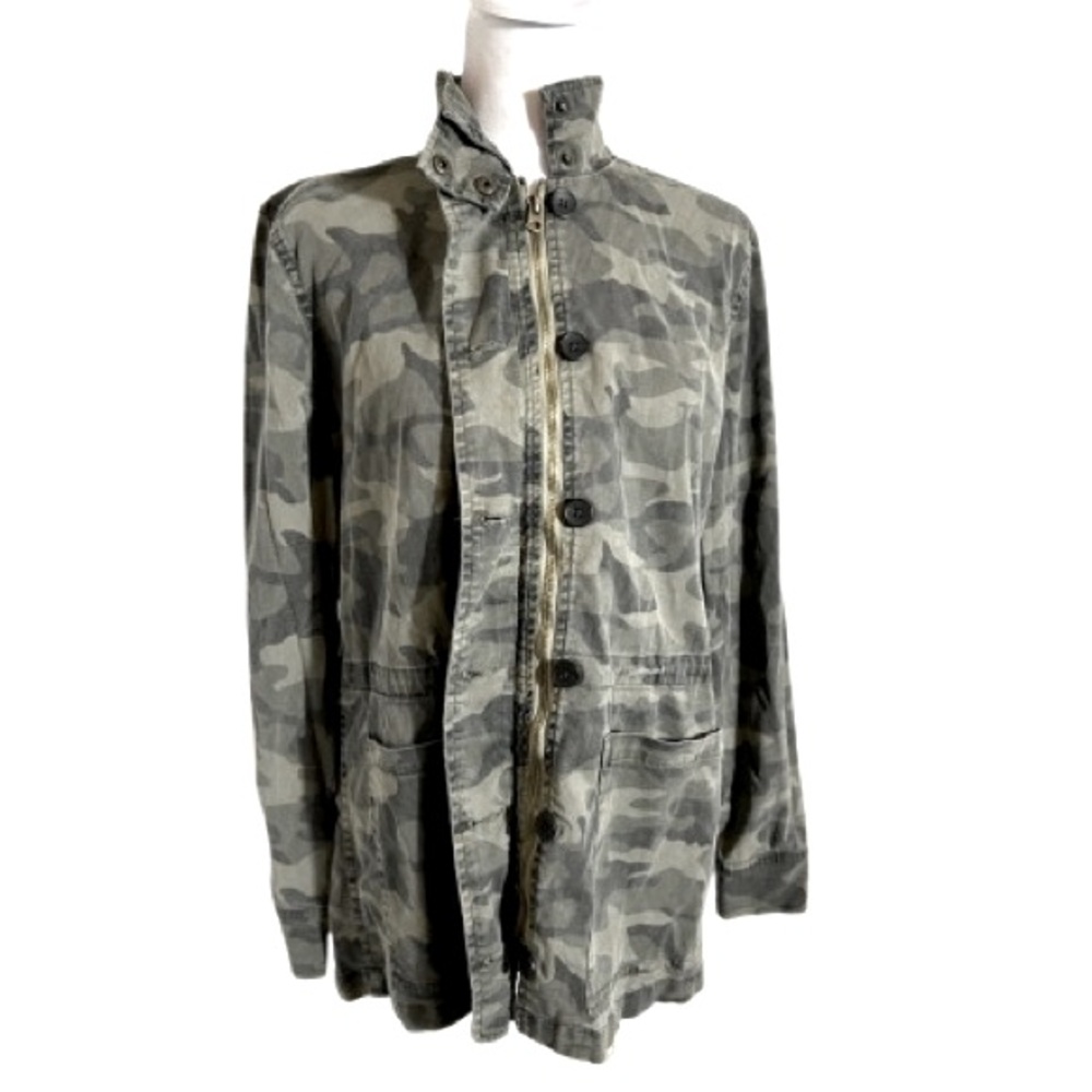 LUCKY BRAND SIZE MEDIUM JACKET CAMOUFLAGE SOFT RETRO MILITARY ARMY GREEN